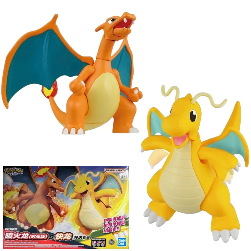 Bandai Original In Stock POKEMON Miraidon Mega Rayquaza Dragonite Charizard Anime Action Figures Assembly Model Ornaments