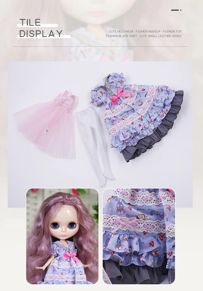 ICY DBS Blyth Doll 1/6 Clothing Joint Body Princess Dress Casual Clothing Toy Gift
