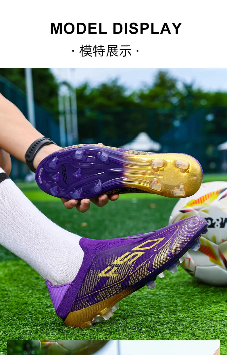 New Men Football Boots High-quality Soccer Shoes Sneakers Match Indoor Non-Slip Grass Cleats Mid-top Light Hot-selling Outdoor