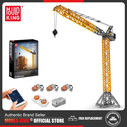 Mould King 17096 Technical Truck Toys The RC Luffing Jib Tower Crane Building Block Enginerring Crane Brick Kids Christmas Gift