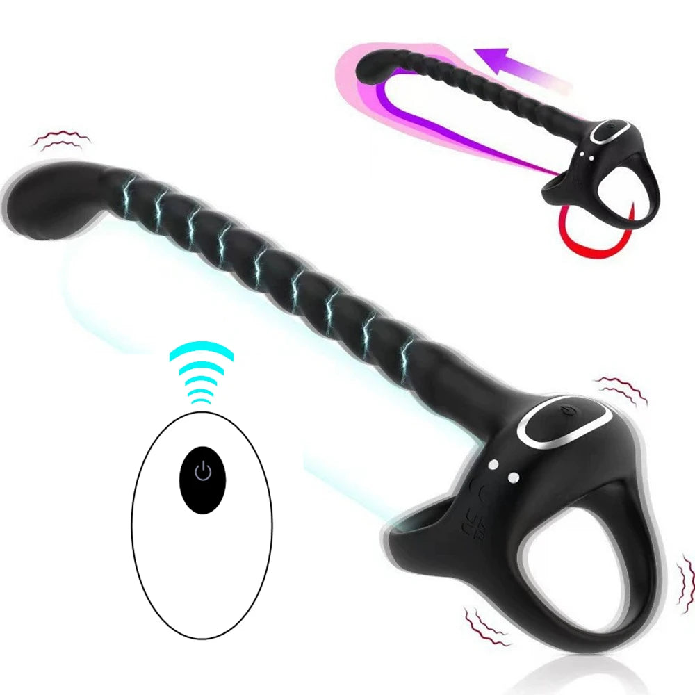 Prostate Massager Cock Ring Vibrators for Men Adult Sex Toy for Men Vibrating Cock Ring Stimulator Remote Control Anal Butt Plug
