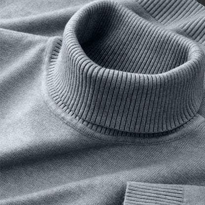2026 New Mens Knitted Sweaters Solid Color Turtleneck Breathable Pullovers Warm Outdoor Basic Streetwear autumn Business Tops
