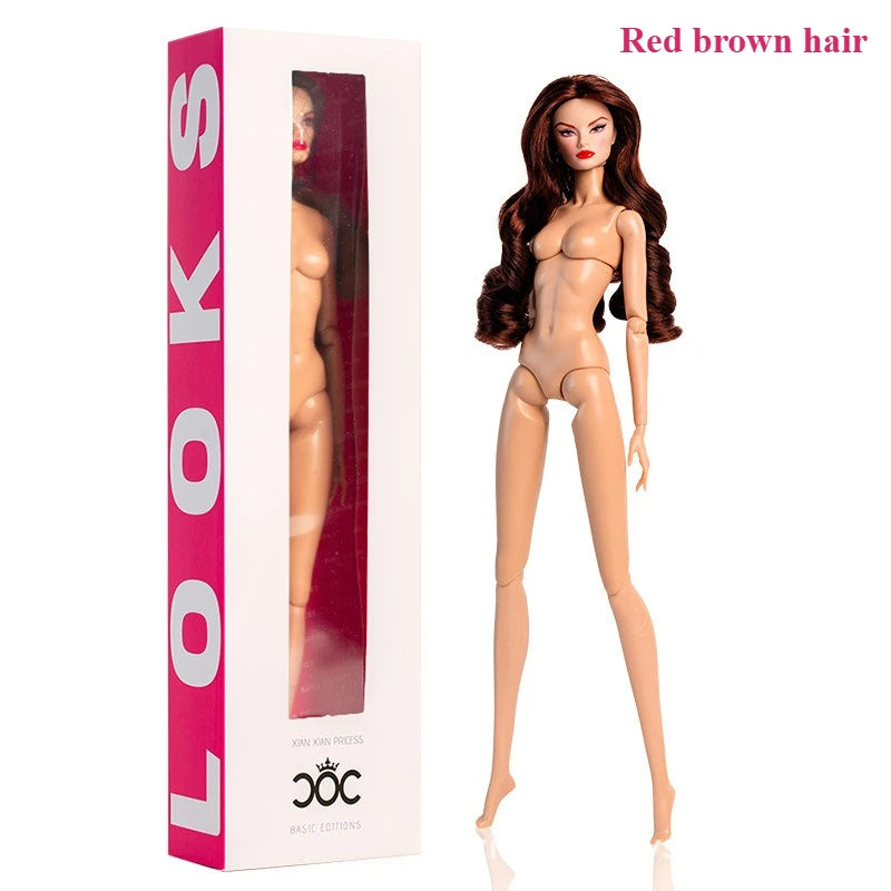 Xianxian new Supermodel doll  / 32cm nude naked doll with normal skin blond hair / 12 joint movable body + head / 1/6 doll toy