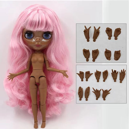 ICY DBS Blyth Doll Toy blyth doll joint body super black skin bjd 30cm doll for DIY custom doll anime girls