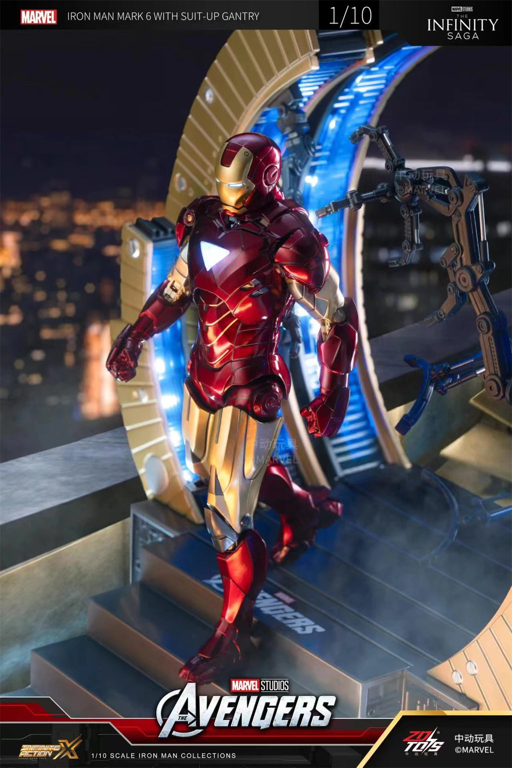 ZD Toys Avengers Iron Man Action Figure MK6 Suit-up Gantry Suit Up Gantry With MK4 Tony Stark Legends Collection Toy Gift
