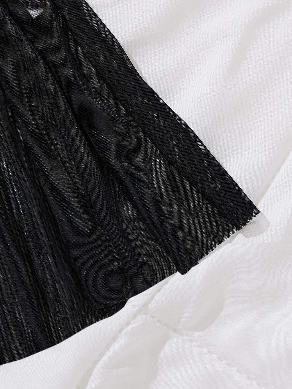 Black Floral Lace Mesh Nightgown Set
