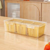 1 Set of Food Storage Containers Square Transparent Compartments for Refrigerators, Salad, Fruit, Vegetable And Condiment Boxes