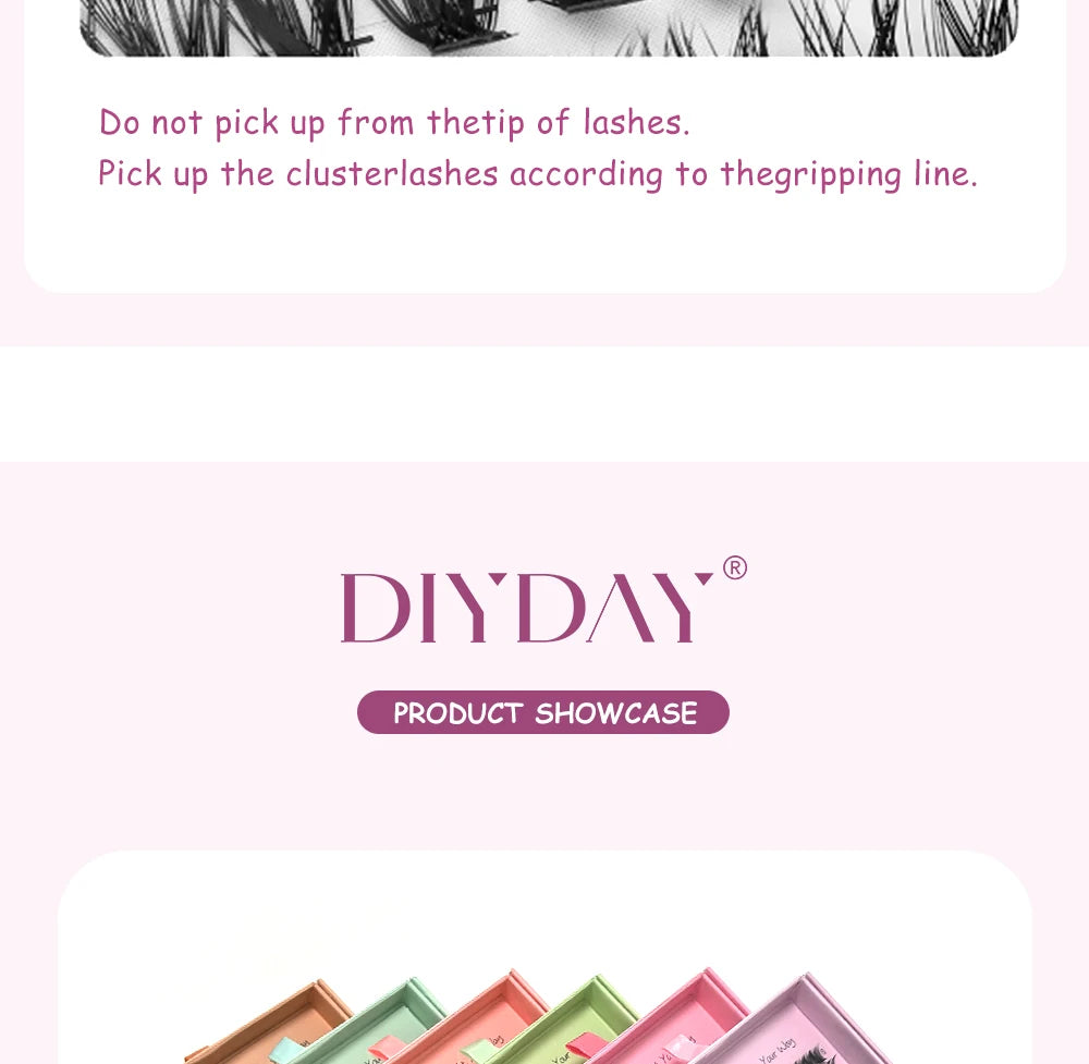 DIYDAY 20P/30P/40P/50P/60P/80P Lash Extension Cluster DIY Glue-free False Lash Clusters home DIY beauty tool eyelash