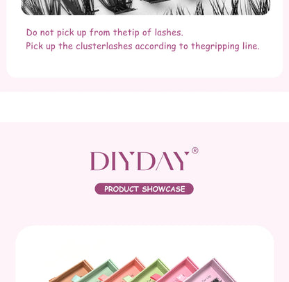 DIYDAY 20P/30P/40P/50P/60P/80P Lash Extension Cluster DIY Glue-free False Lash Clusters home DIY beauty tool eyelash