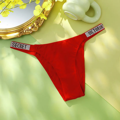 Women's Shine-Strap Thong Panty