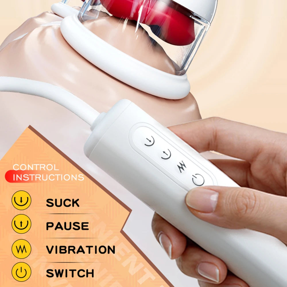 Nipple Massager Mouth Licking Sucking Sex Vibrator for Women Breast Teasing Clit Stimulator Female Masturbator Adult Sexy Toys