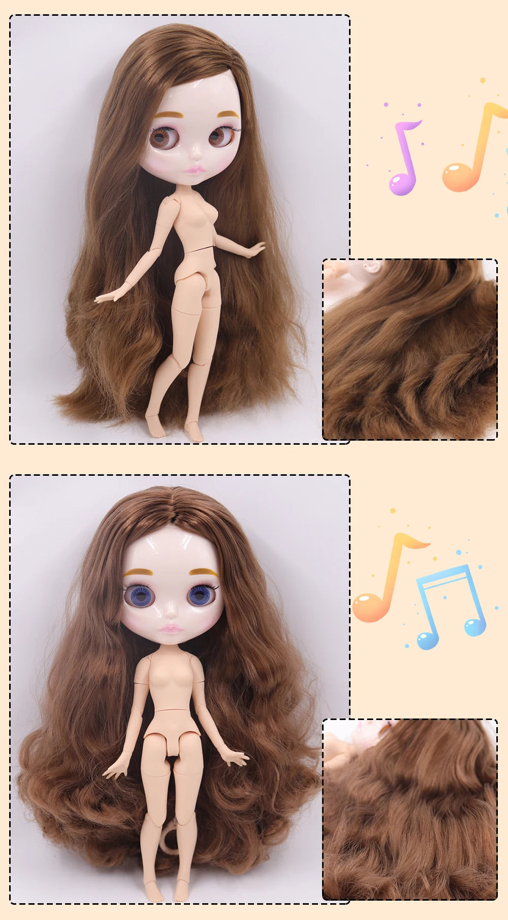 ICY DBS Blyth Doll Carved Lips Face White Skin Joint Body 1/6 BJD Special Price OB24 Toy Gift