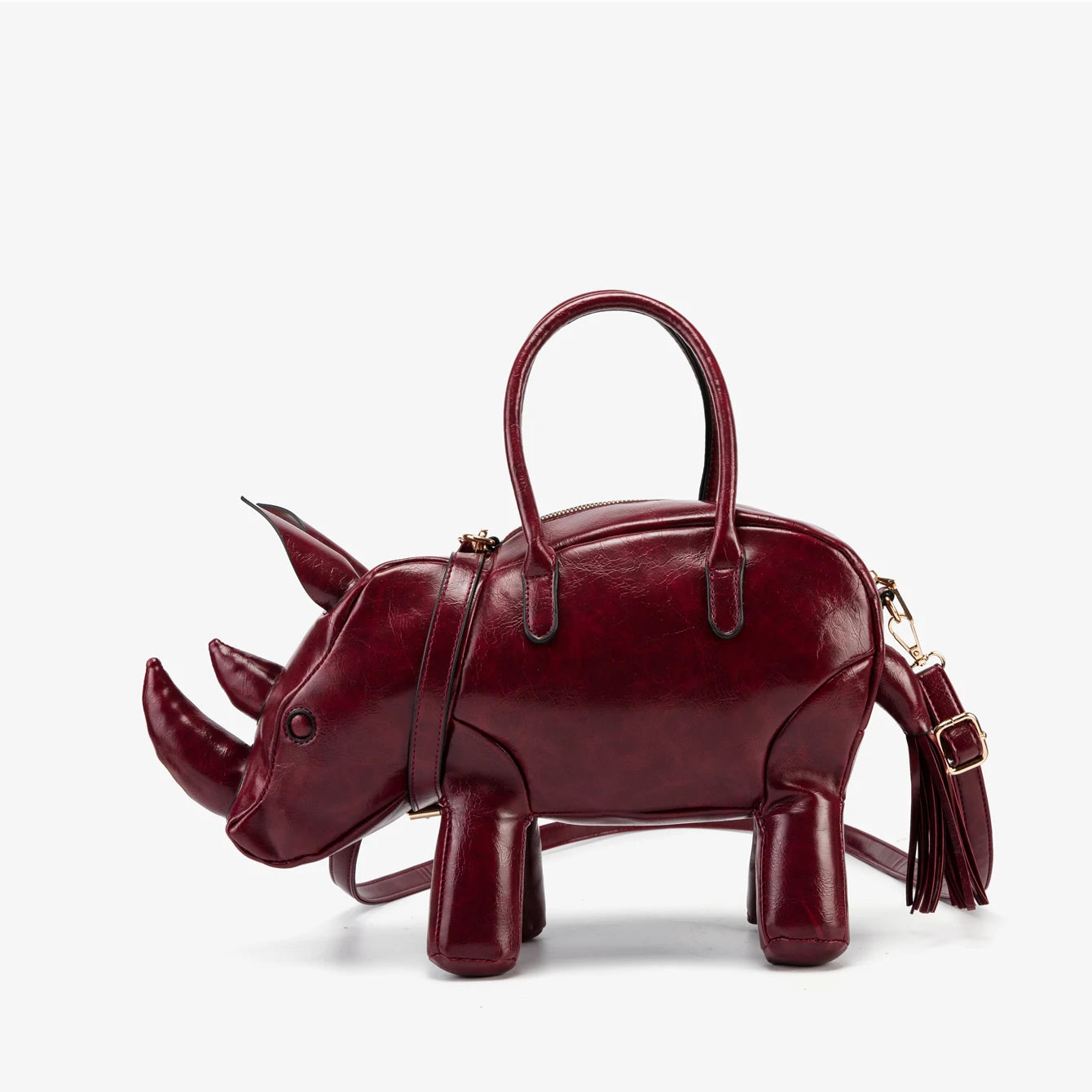 Women's Rhino-Shaped Faux Leather Shoulder Bag – All-Season Novelty Handbag, 5 Colors