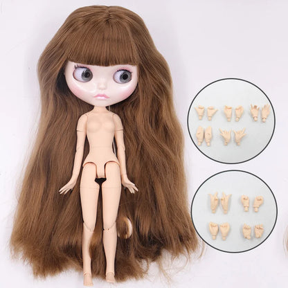 ICY DBS Blyth Doll Carved Lips Face White Skin Joint Body 1/6 BJD Special Price OB24 Toy Gift