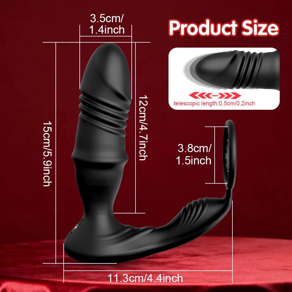 Thrusting Prostate Massager with Ring