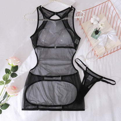 Women's Sheer Backless Mini Dress