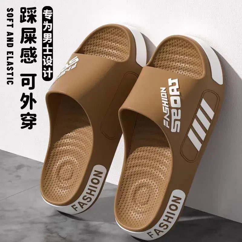 Big Size 48-49 Men Slippers Summer Flat Sole Home Slippers For Women Man Open Toe Trend Slides Couple Light Beach Shoes Sandals