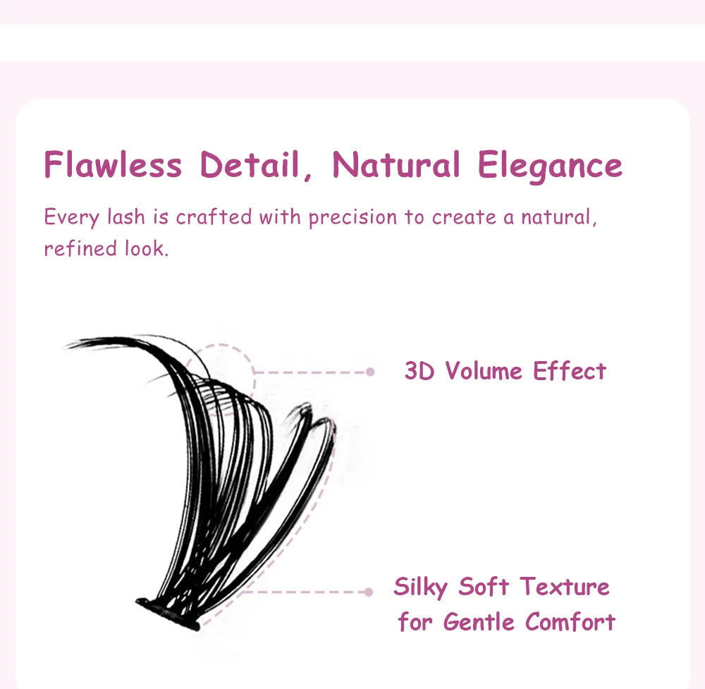 DIYDAY 20P/30P/40P/50P/60P/80P Lash Extension Cluster DIY Glue-free False Lash Clusters home DIY beauty tool eyelash