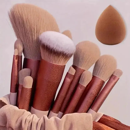 Professional Makeup Brush Set with Sponge & Storage Options
