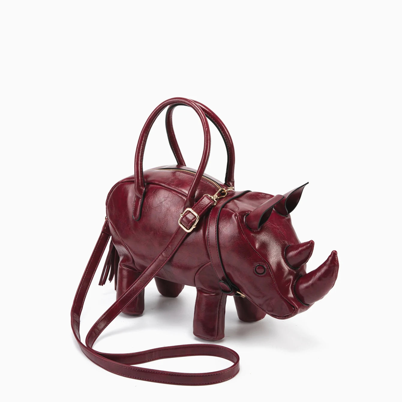 Women's Rhino-Shaped Faux Leather Shoulder Bag – All-Season Novelty Handbag, 5 Colors