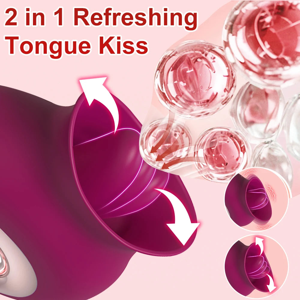 Tongue Licking Vibrator G Spot Clitoris Stimulator Nipple Massager 9 Vibration Modes Masturbator Adult Sex Toys for Women