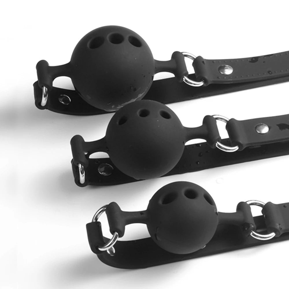All Silicone Mouth Gag Breathable Ball Gag Adjustable Belt Mouth Sex Toys For Adult SM Games Sexyshop Erotic Accessories 18+