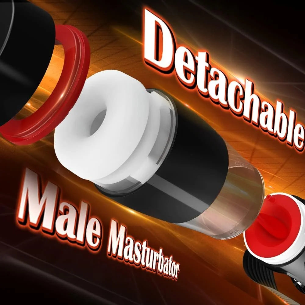 Male Masturbator Sex Toys for Men - Adult Toy with Tongue Licking & Sucking Modes, Blowjob Pocket Pussy Hands Free Sex Machine