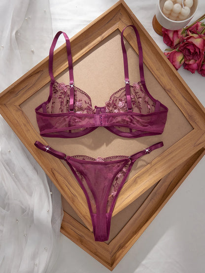 Women's Floral Print Bra & Panty Set