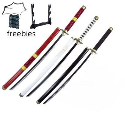 40in Anime One Piece Zoro Katana Wood Sword Luffy schwert Real Size Japanese Samurai Sabre Original Blade Cosplay Prop Toy Gift