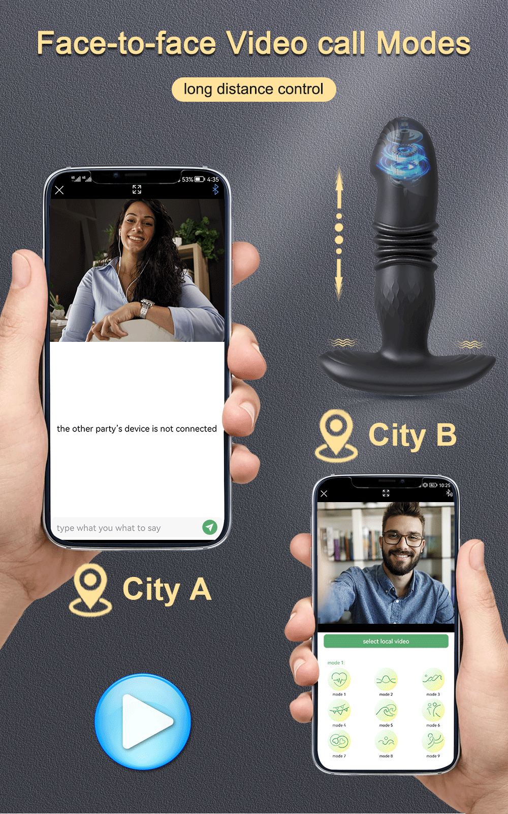 App-Controlled Telescopic Anal Massager
