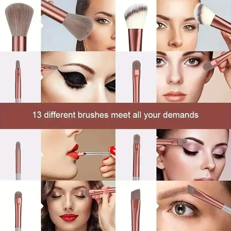 Professional Makeup Brush Set with Sponge & Storage Options