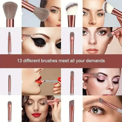 Professional Makeup Brush Set with Sponge & Storage Options