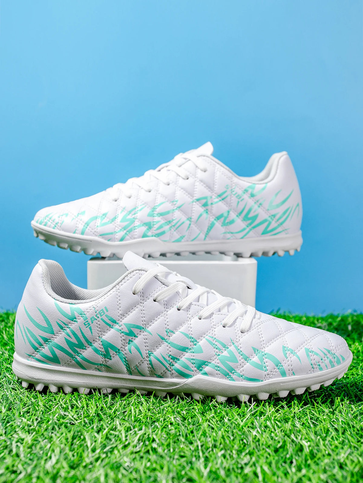 Professional Men TF Football Cleats Shock Absorbing PU Upper Durable Rubber Turf Sole For Adult Grass Field Soccer Games