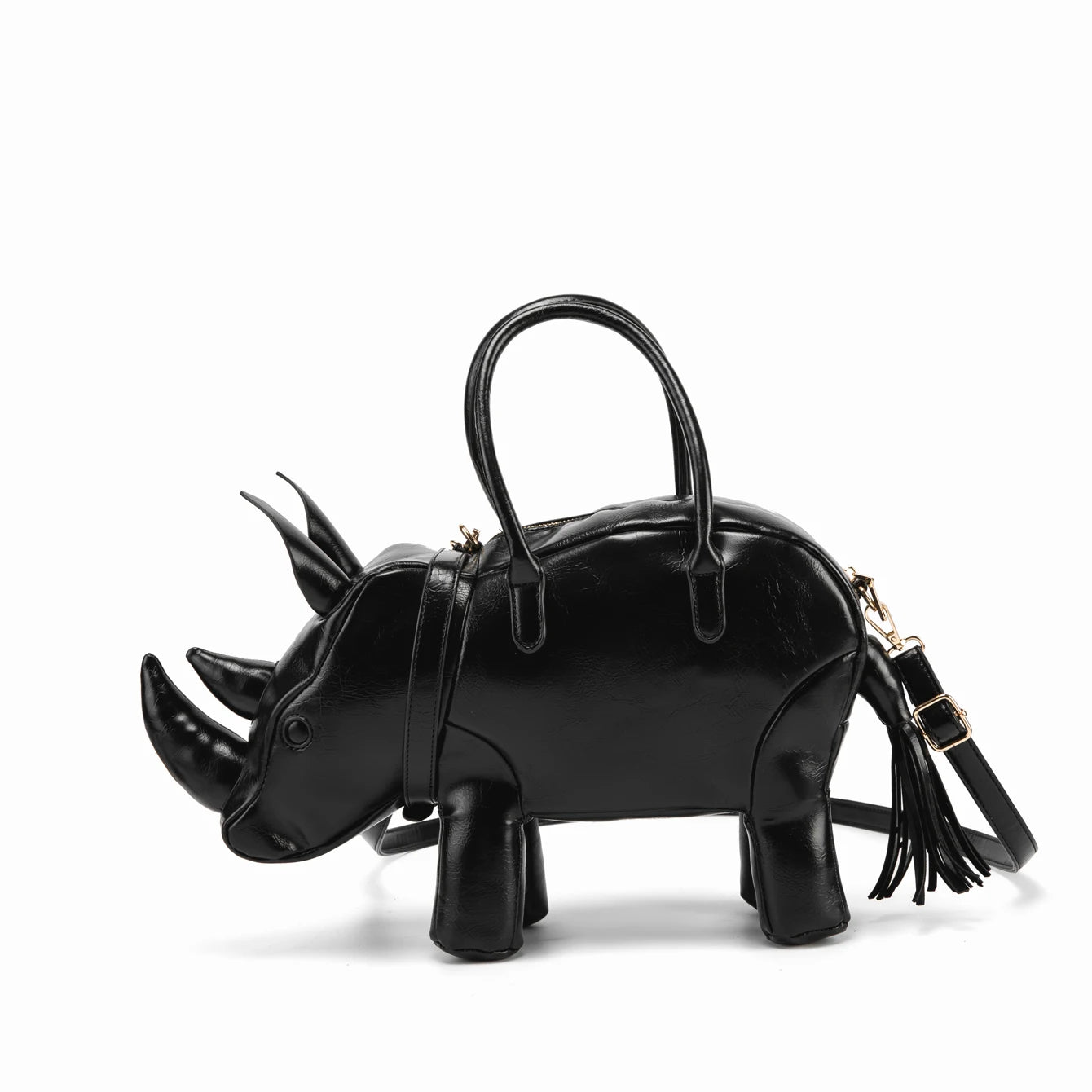 Women's Rhino-Shaped Faux Leather Shoulder Bag – All-Season Novelty Handbag, 5 Colors