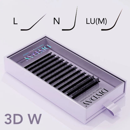 DIYDAY L / LU(M) / N 3D 4D 5D W Shape Eyelash Extension W Style Faux Mink Eyelashes Premade Volume Fan Lashes Supplies