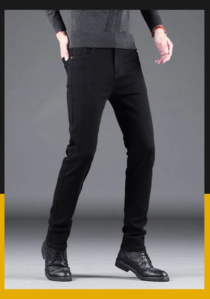 Men's Black Slim-Fit Stretch Jeans