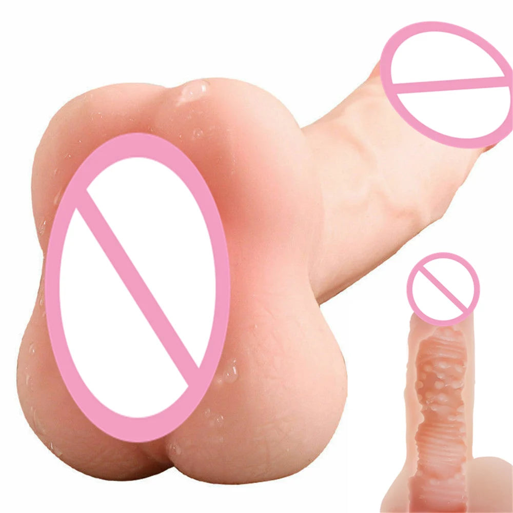 Realistic Masturbator Female Male Dildo Penis Masturbation Cup 2 in 1 Adult G Spot Anal Plug Real Vaginal Sex Toys for Couples