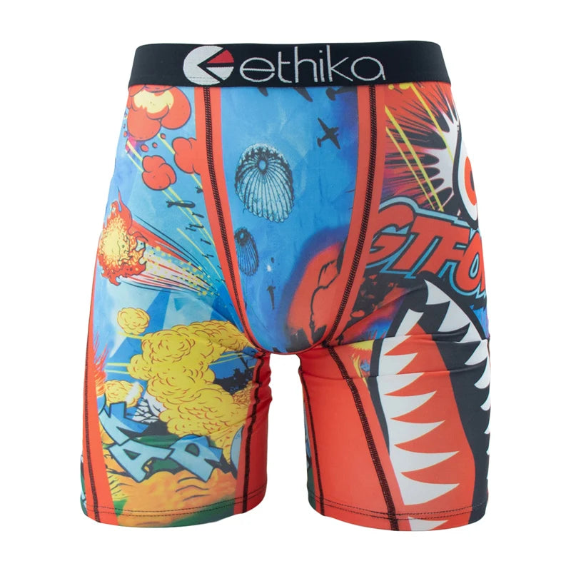 ETHIKA Men Underwear Boxers 1Pcs Breathable Mesh Crotch Man Swimming Underpants Plus Size L-3XL Mens Panties Men's Boxers Briefs