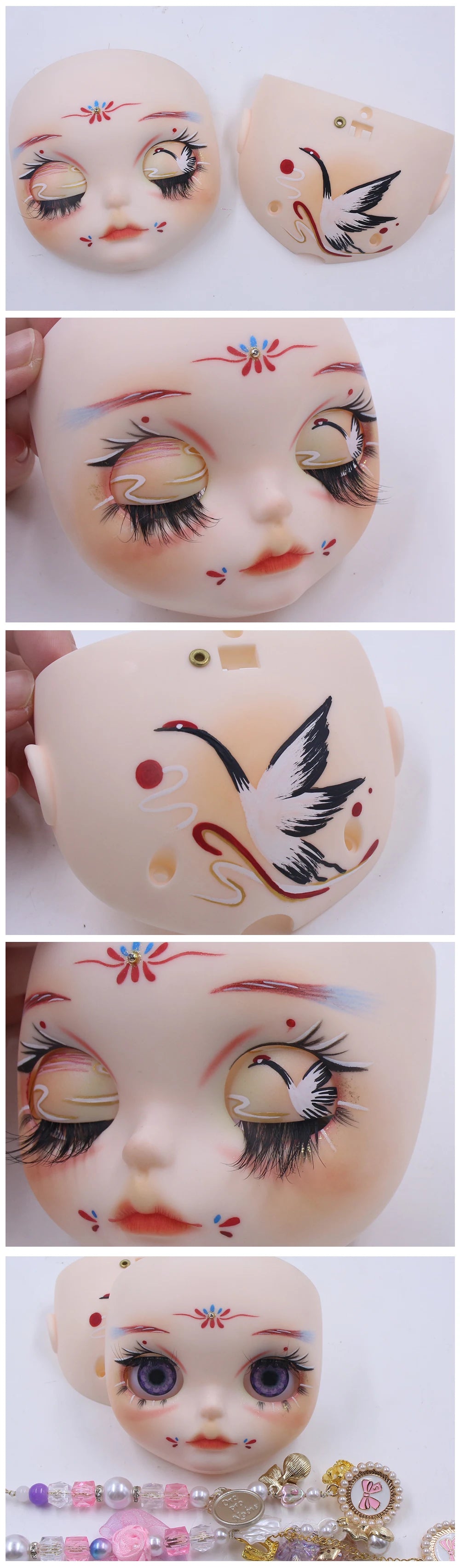 ICY DBS Blyth Baby Face DIY Matte Face Hand Painted Makeup Backplate and Screws