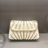 Women's Crystal Rhinestone Metallic Clutch Bag – Evening & Party, 3 Colors - TRYSHOPPY