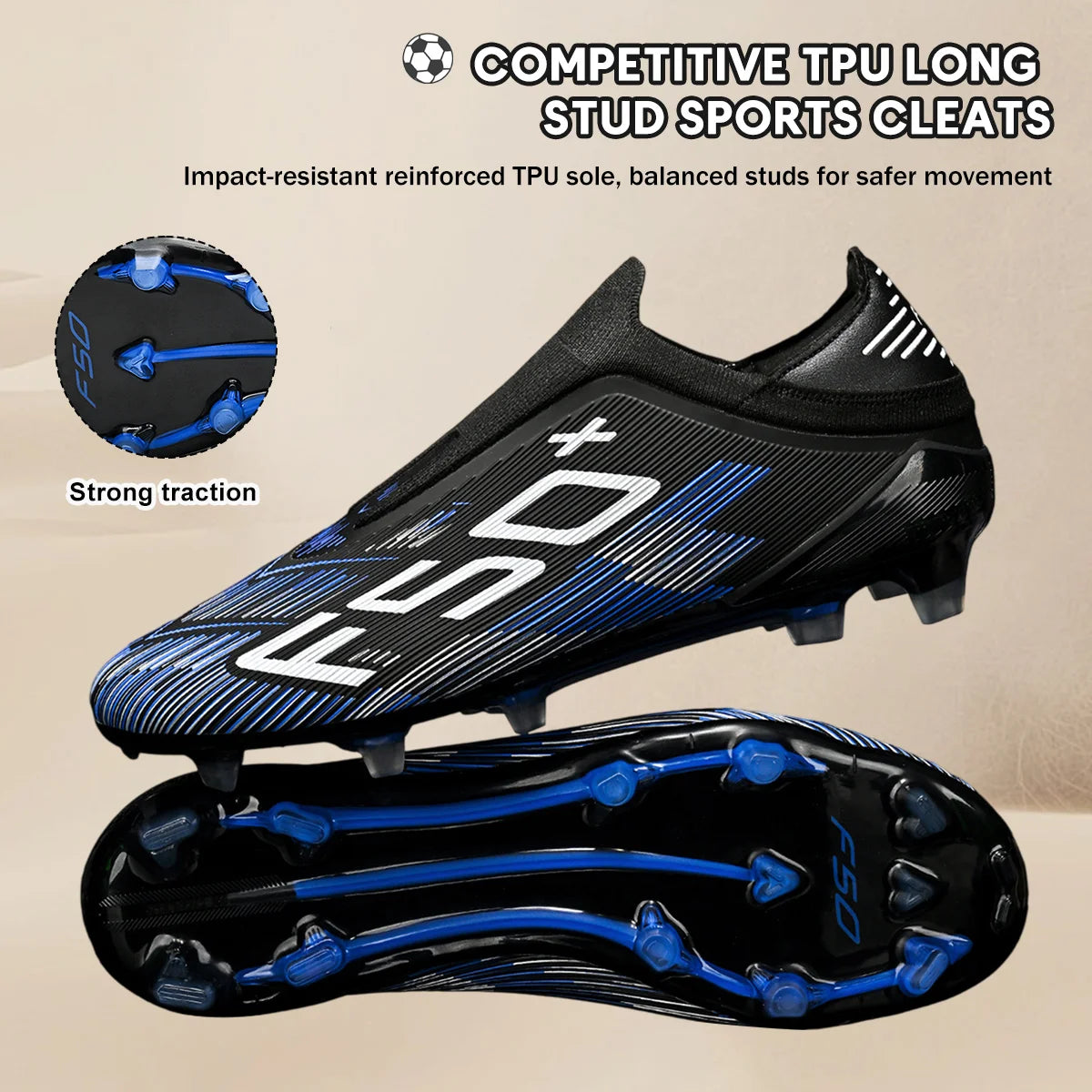 Upgraded Wear Resistant AG FG Football Shoes Skin-friendly PU Fabric Hard TPU Stud Stable Support Outdoor Natural Grass Sports
