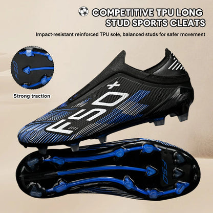 Upgraded Wear Resistant AG FG Football Shoes Skin-friendly PU Fabric Hard TPU Stud Stable Support Outdoor Natural Grass Sports