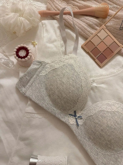 Women's Floral Lace Wireless Bra Set