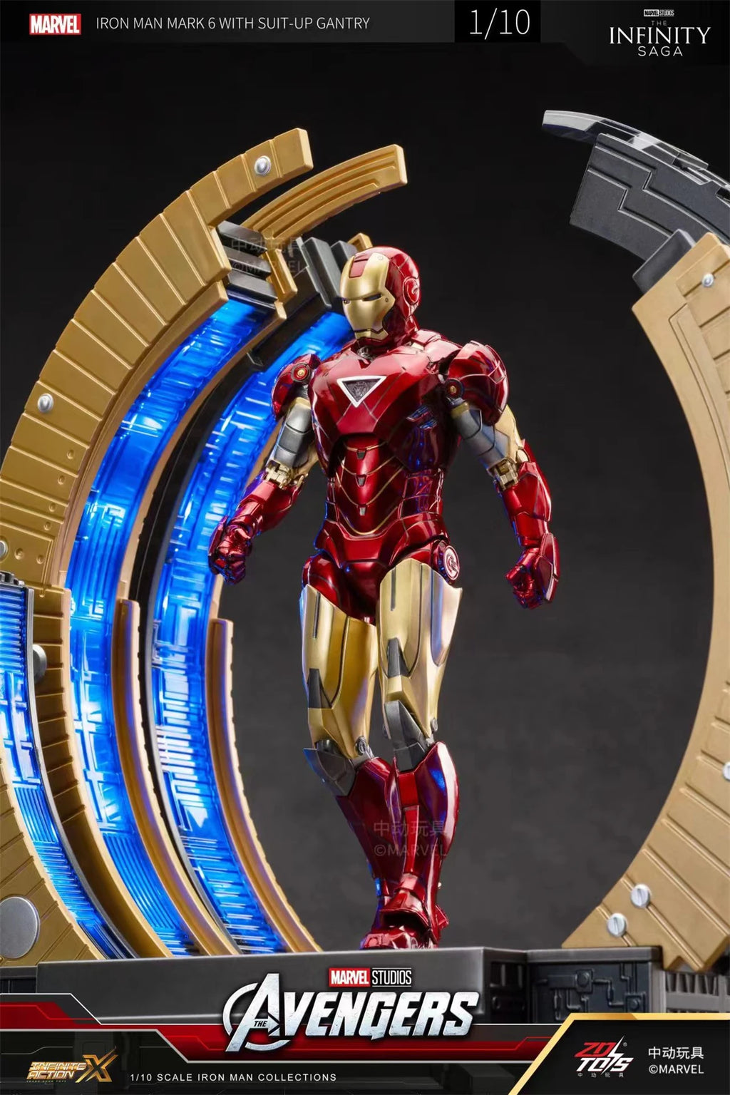 ZD Toys Avengers Iron Man Action Figure MK6 Suit-up Gantry Suit Up Gantry With MK4 Tony Stark Legends Collection Toy Gift