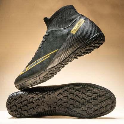 High-top soccer boots broken nails TF and spikes FG, 2 colors to choose from unisex styles professional breathable  football