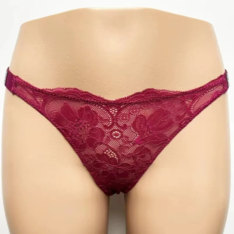 Women's High-Waist Lace Thong Panties
