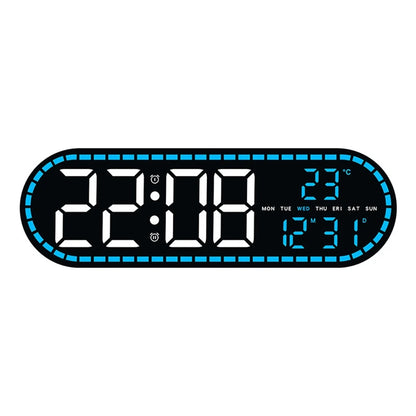 Large Digital Wall Clock Temperature and Date Week Display Electronic LED Table Alarm Clocks Brightness Adjustable 12/24H Format