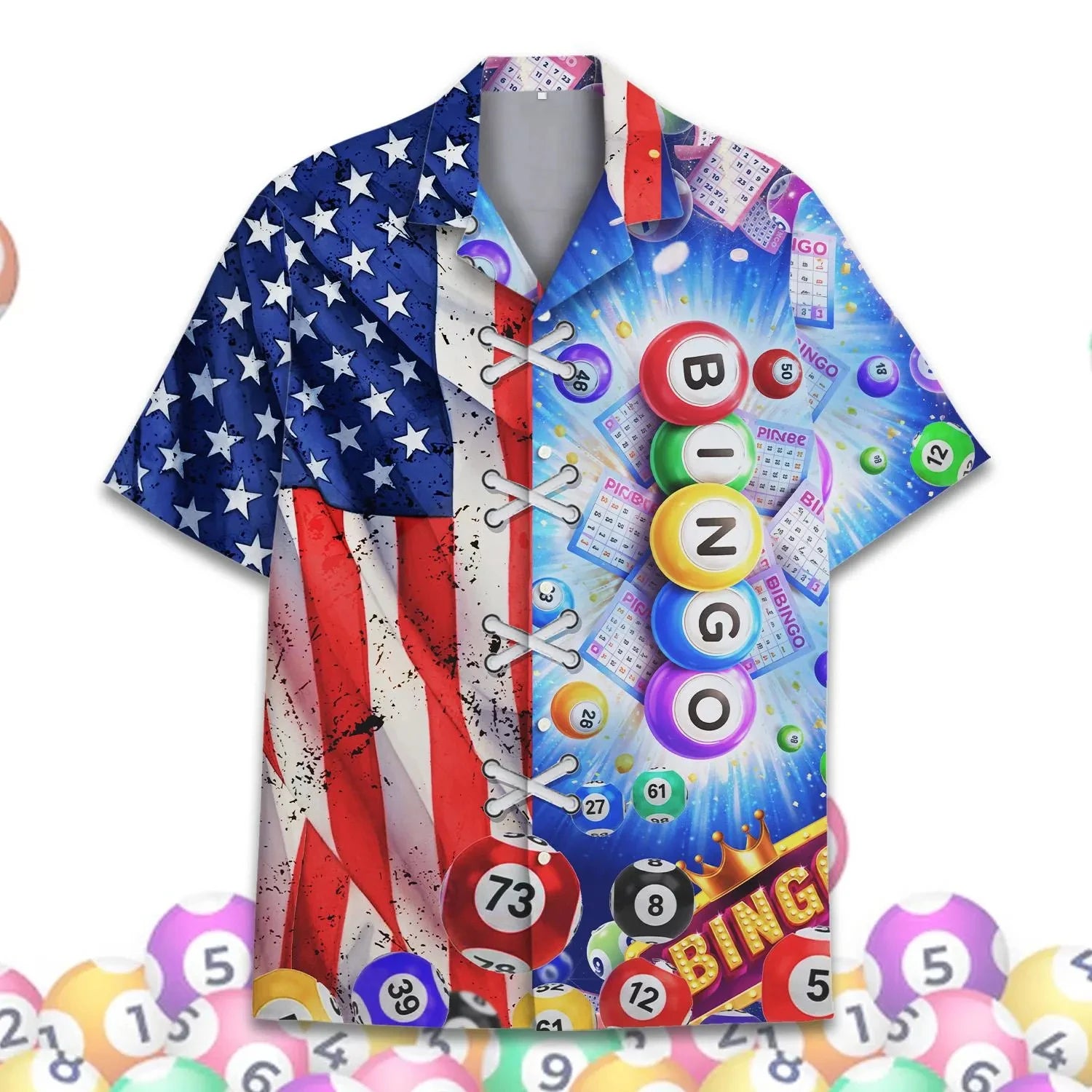 Unisex Bingo Tropical Hawaiian Shirt – 3D Print, Short Sleeve, XS–6XL