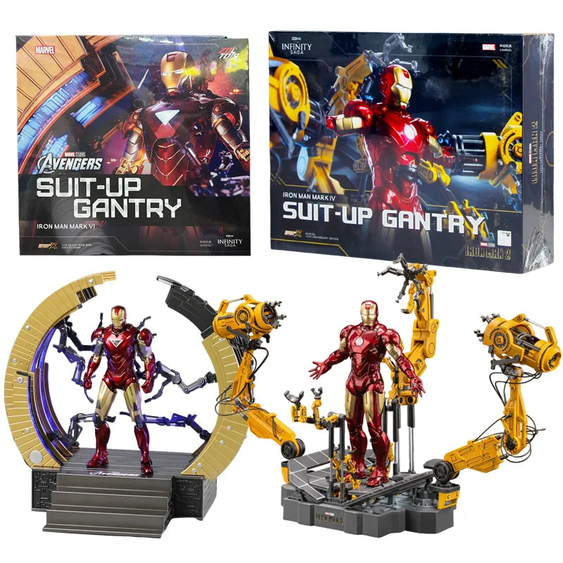ZD Toys Avengers Iron Man Action Figure MK6 Suit-up Gantry Suit Up Gantry With MK4 Tony Stark Legends Collection Toy Gift