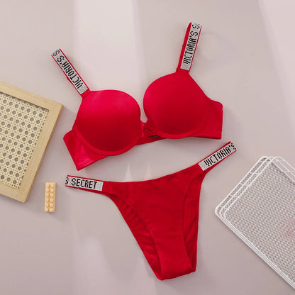 Women's Push-Up Bra & Thong Set